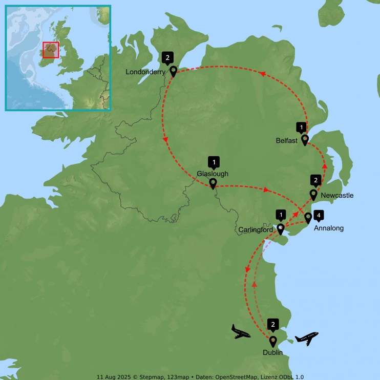C.S. Lewis, Oxford & The Island of His Birth - Map